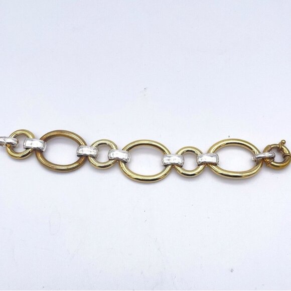Ralph Lauren Silver and Gold Toned Link Bracelet - Picture 1 of 4